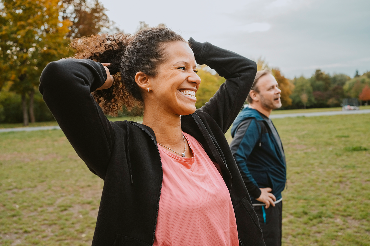 middle-aged running couple